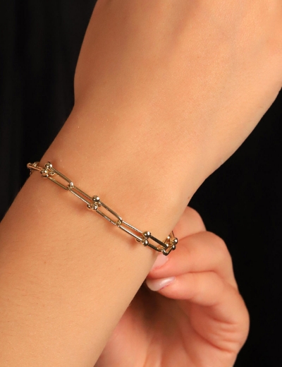 14 Ayar Altın Toplu Tasarım Ataç Bileklik resmi