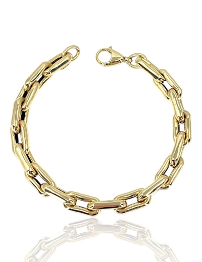 14 Ayar Altın Sıkı Bombeli Ataç Bileklik resmi