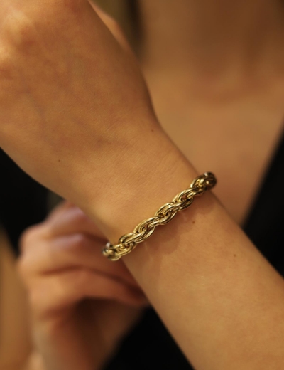 14 Ayar Altın Sarmal Düz Bileklik resmi