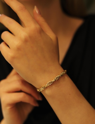 14 Ayar Altın Burmalı Ataç Bileklik resmi