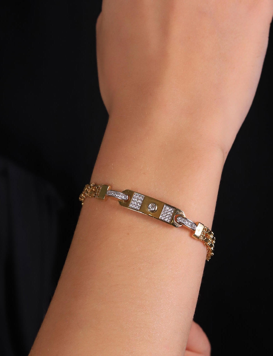 14 Ayar Altın Dorikalı İtalyan Bileklik resmi