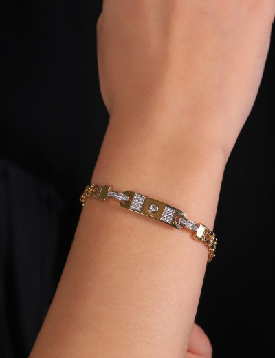 14 Ayar Altın Dorikalı İtalyan Bileklik resmi