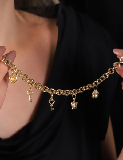 14 Ayar Altın Çeşit Sallantı Bileklik resmi