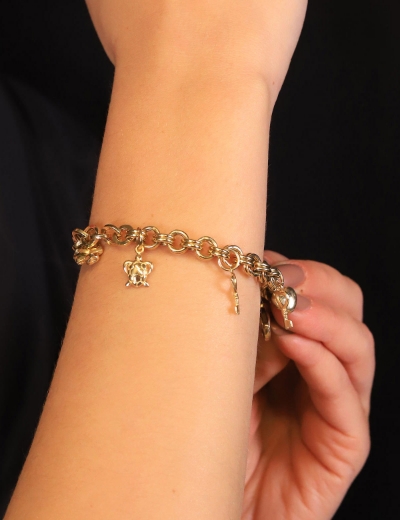 14 Ayar Altın Çeşit Sallantı Bileklik resmi