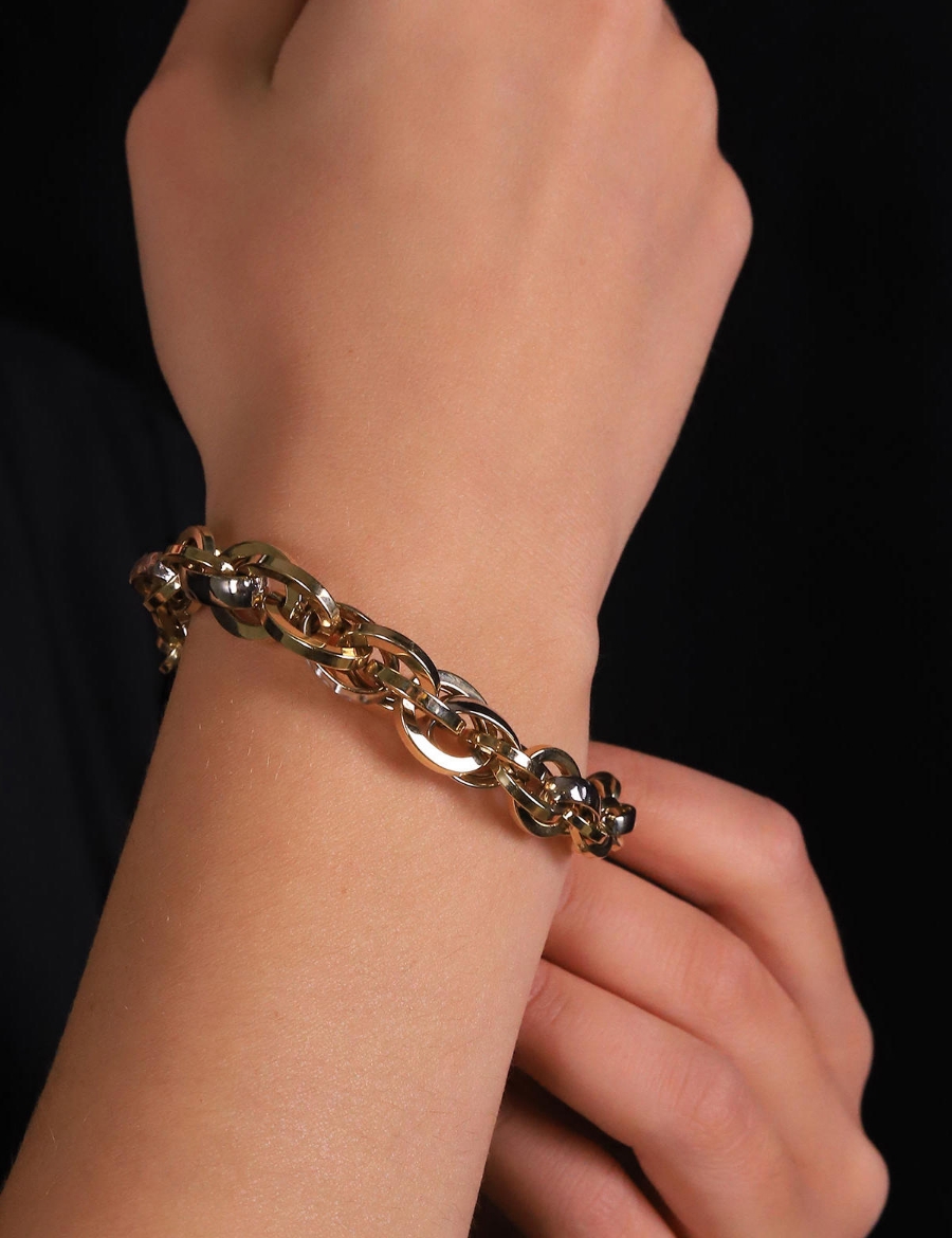 14 Ayar Altın Süzme 3 Renk Bileklik resmi