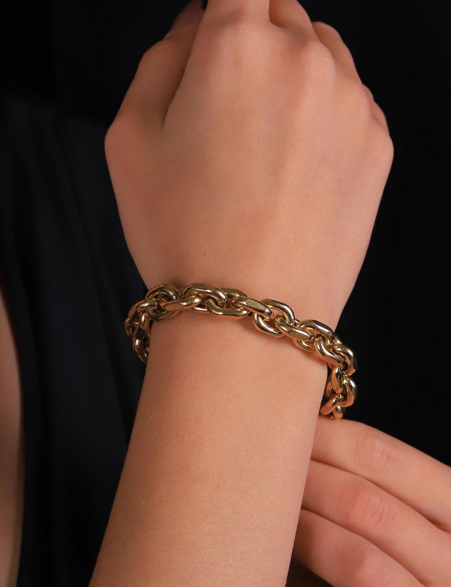 14 Ayar Altın Hallow Ataç Bileklik resmi