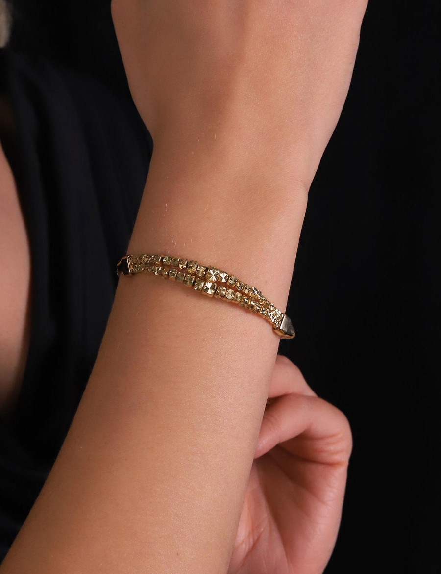 14 Ayar Altın Çift Sıra Dorikalı Bileklik resmi