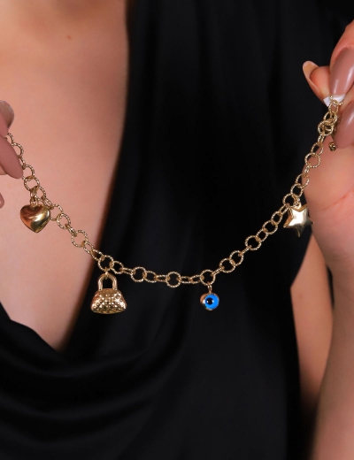 14 Ayar Altın Halka Zincir Sallantılı Bileklik resmi