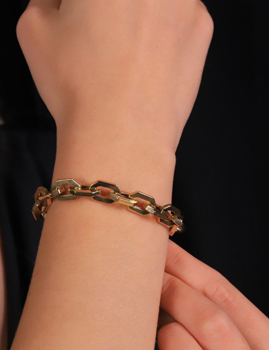 14 Ayar Altın Köşegen Ataç Bileklik resmi