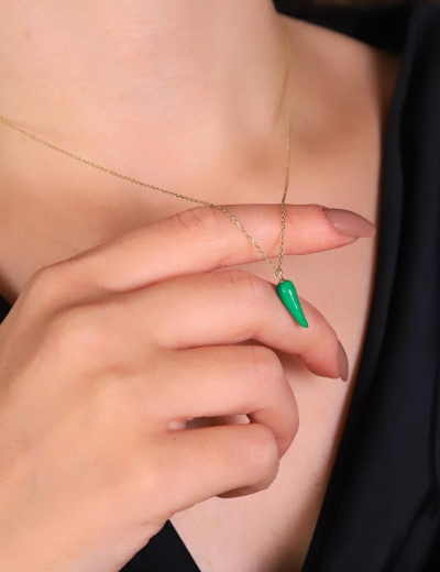 14 Ayar Altın Biber Kolye resmi