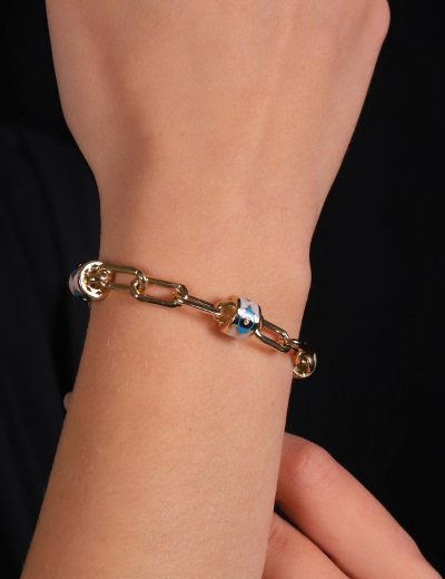 14 Ayar Altın Mineli Silindir Bileklik resmi