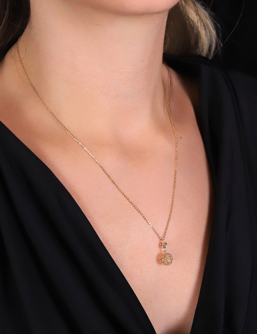 14 Ayar Altın Küre Model Kolye resmi