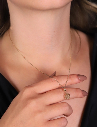 14 Ayar Altın Küre Model Kolye resmi