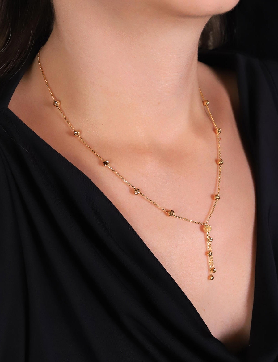 22 Ayar Altın Dorika Sarkıntı Kolye resmi