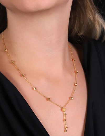 22 Ayar Altın Dorika Sarkıntı Kolye resmi