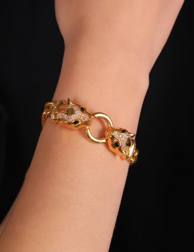 22 Ayar Altın Leopar Bileklik resmi