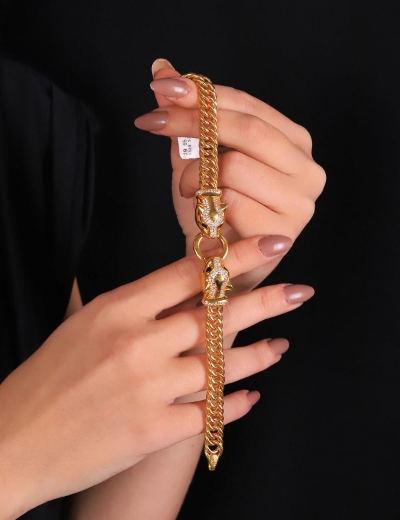 22 Ayar Altın Leopar Bileklik resmi