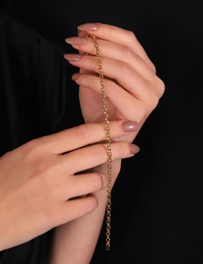 22 Ayar Altın Yuvarlak Ataç Bileklik resmi