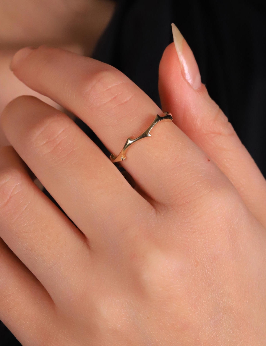 14 Ayar Altın Dalga Yüzük resmi