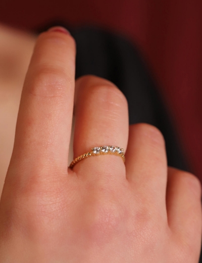 14 Ayar Altın Toplu Taş Yüzük resmi