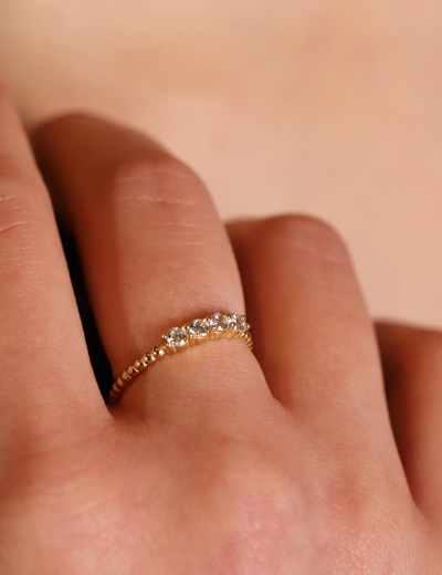 14 Ayar Altın Toplu Taş Yüzük resmi