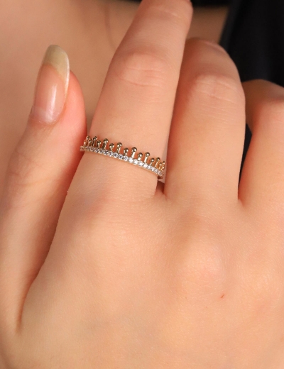 14 Ayar Altın Yarımtur Fantezi Yüzük resmi