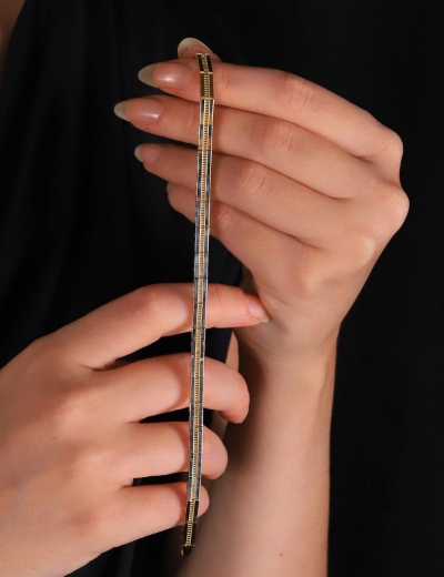 14 Ayar Altın Kanallı Ajda Bileklik resmi