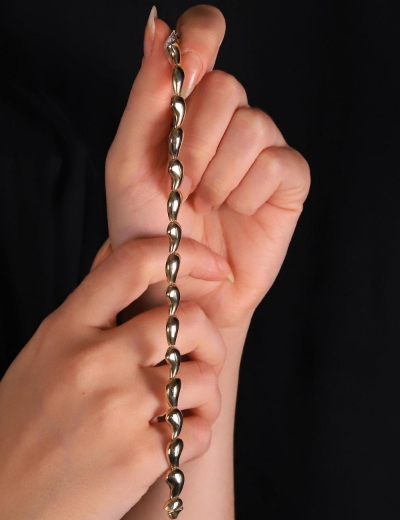 14 Ayar Altın Gözyaşı Damlası Bileklik resmi