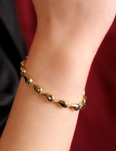 14 Ayar Altın Gözyaşı Damlası Bileklik resmi