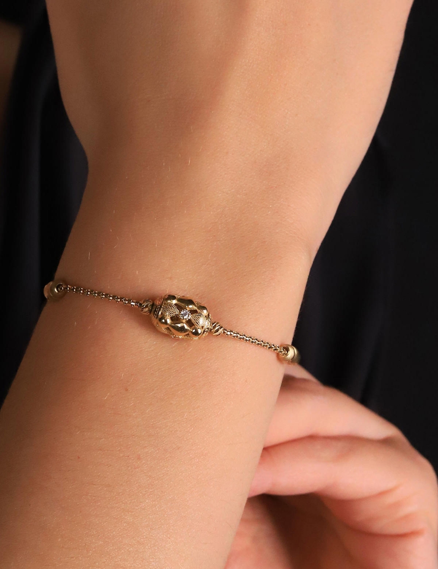 14 Ayar Altın İtalyan Dorika Hasır Bileklik resmi