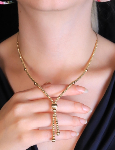 14 Ayar Altın Dorikalı Sarkıntı Kolye resmi