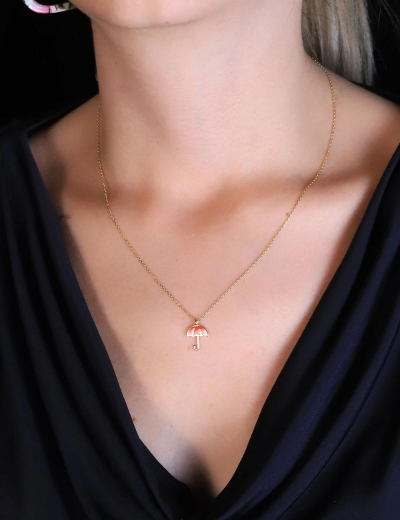 14 Ayar Altın Şemsiye Kolye resmi