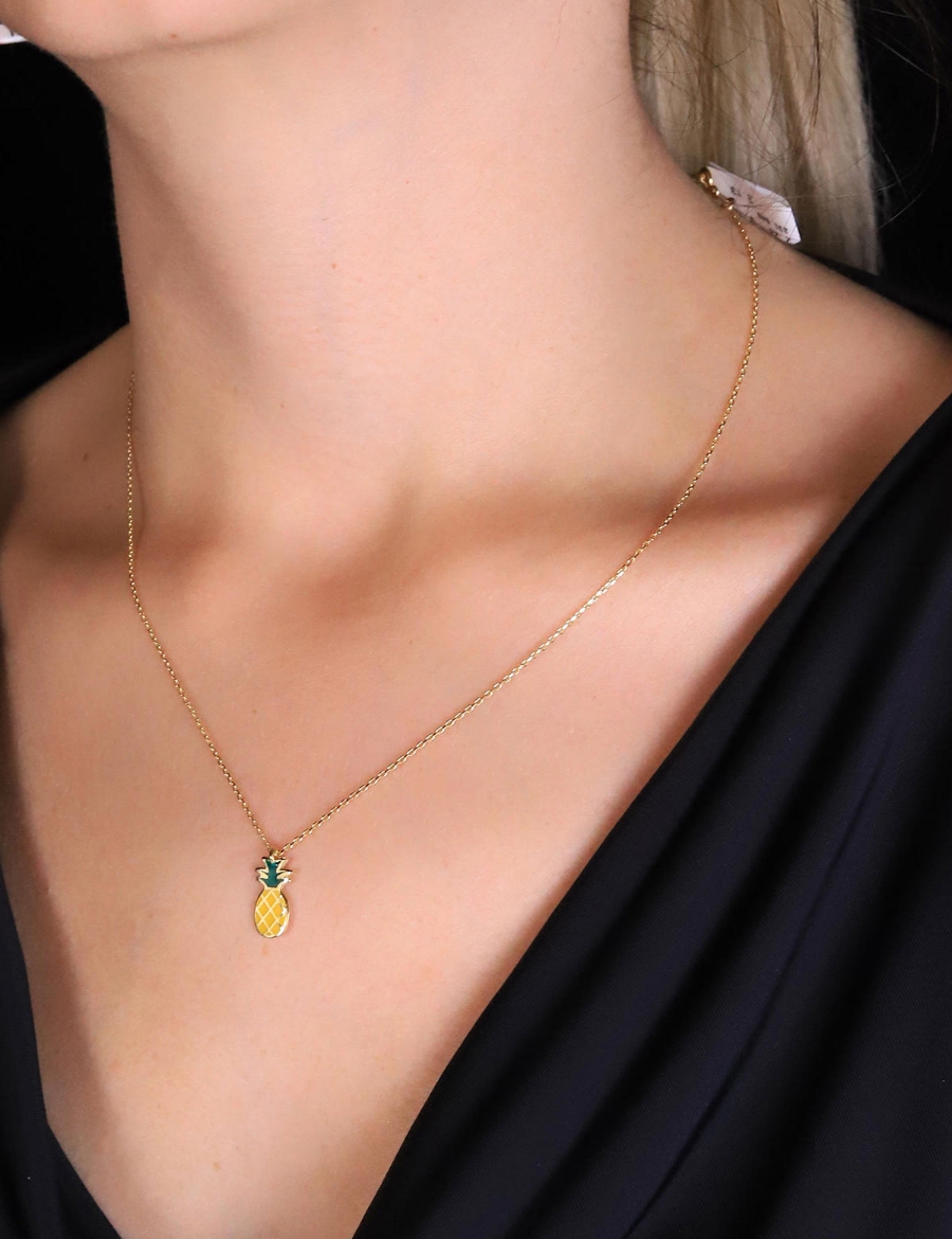 14 Ayar Altın Ananas Kolye resmi