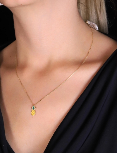 14 Ayar Altın Ananas Kolye resmi