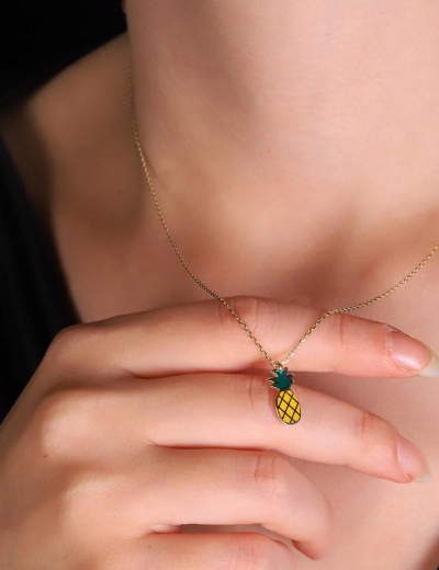 14 Ayar Altın Ananas Kolye resmi