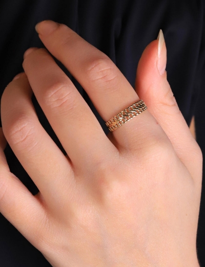 14 Ayar Altın Kırkayak Yüzük resmi