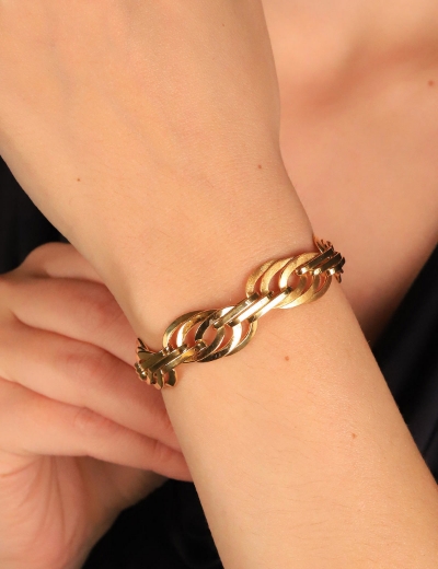 22 Ayar Altın 3 Sıra Tasarım Bileklik resmi