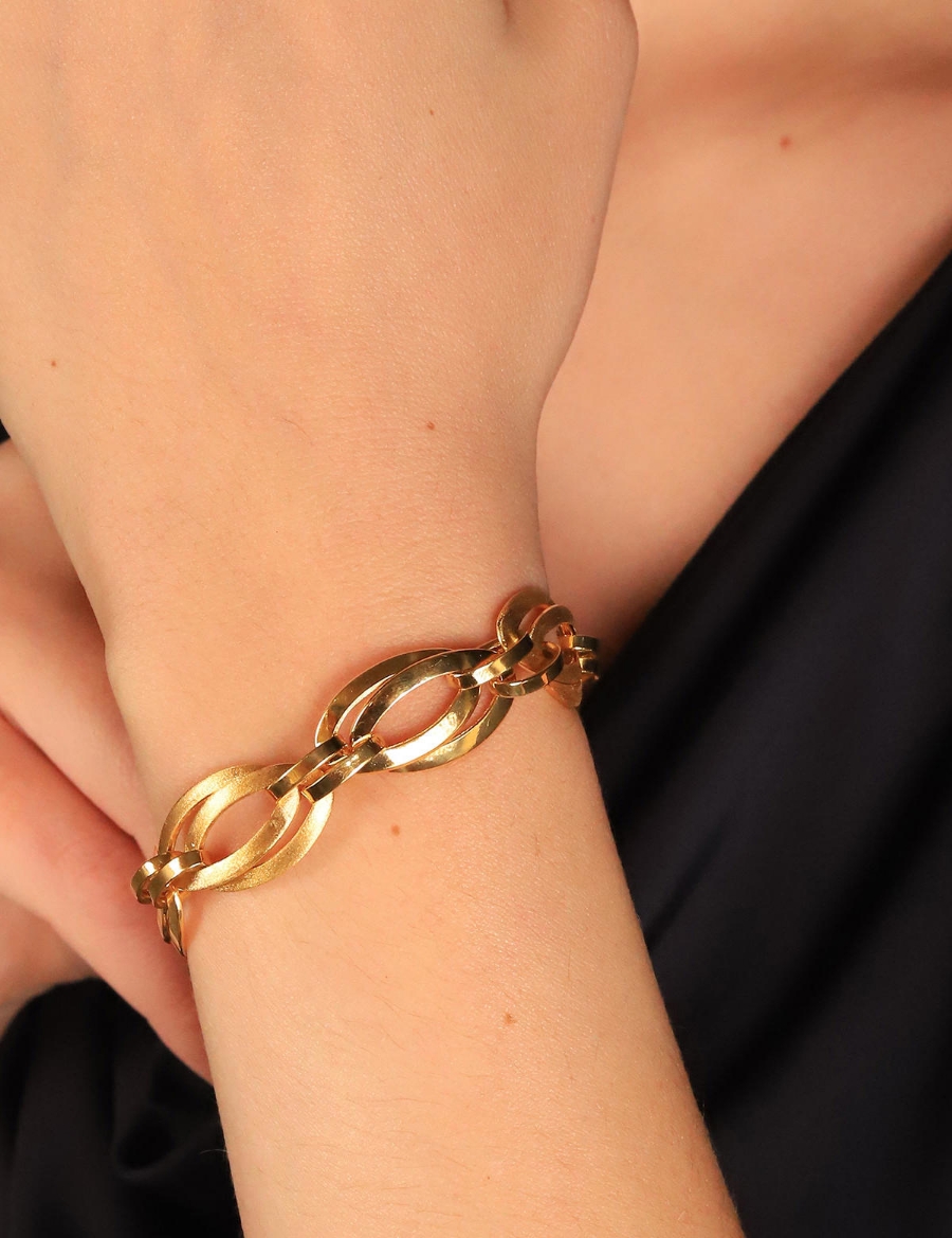 22 Ayar Altın 2 Sıra İtalyan Bileklik resmi