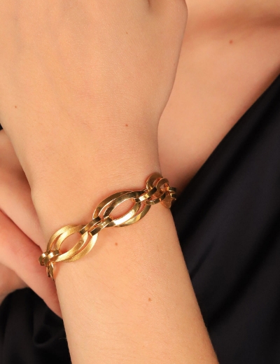 22 Ayar Altın 2 Sıra İtalyan Bileklik resmi