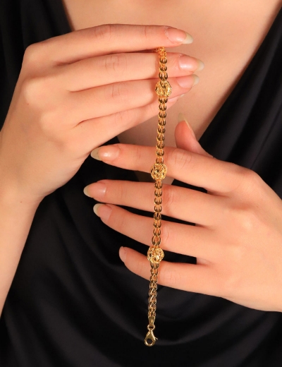 22 Ayar Altın Toplu Palmiye Bileklik resmi