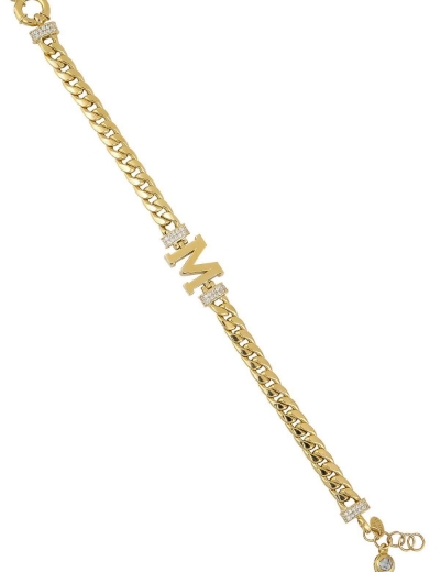 14 Ayar Altın M Harfi Bileklik resmi