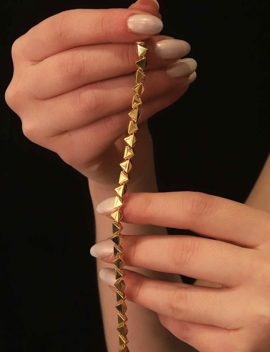 22 Ayar Altın Kristal Kesim Bileklik