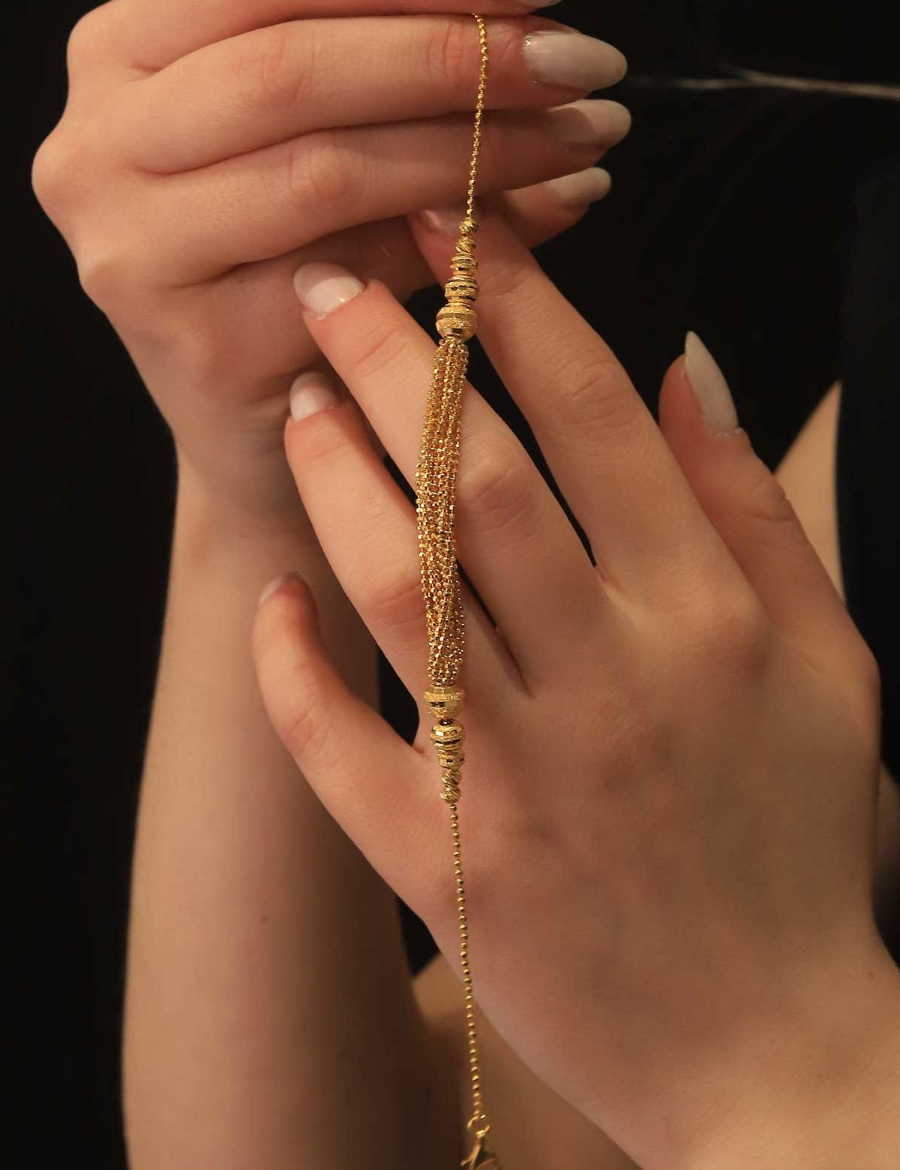 22 Ayar Altın Süzme Dorikalı İtalyan Bileklik