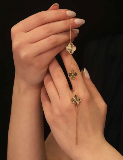 22 Ayar Altın 3'lü Yonca Bileklik