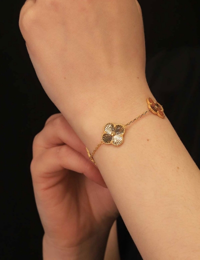 22 Ayar Altın 3'lü Yonca Bileklik