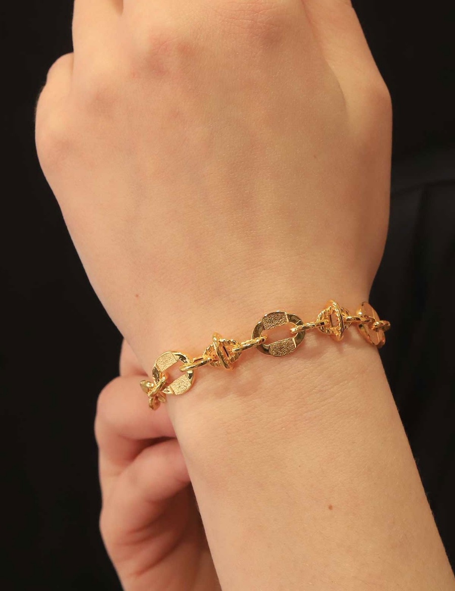 22 Ayar Altın Tasarım İtalyan Kumlu Bileklik