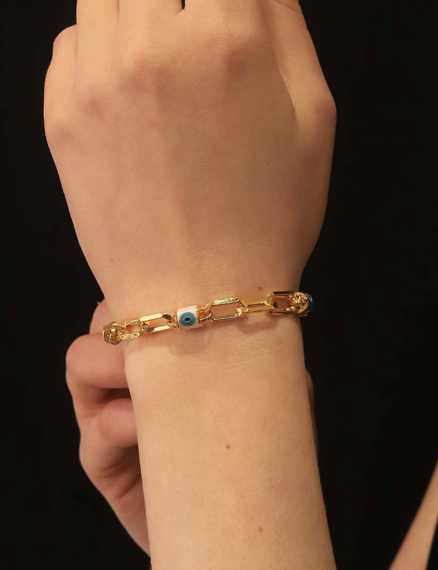 22 Ayar Altın Mineli Göz Bileklik