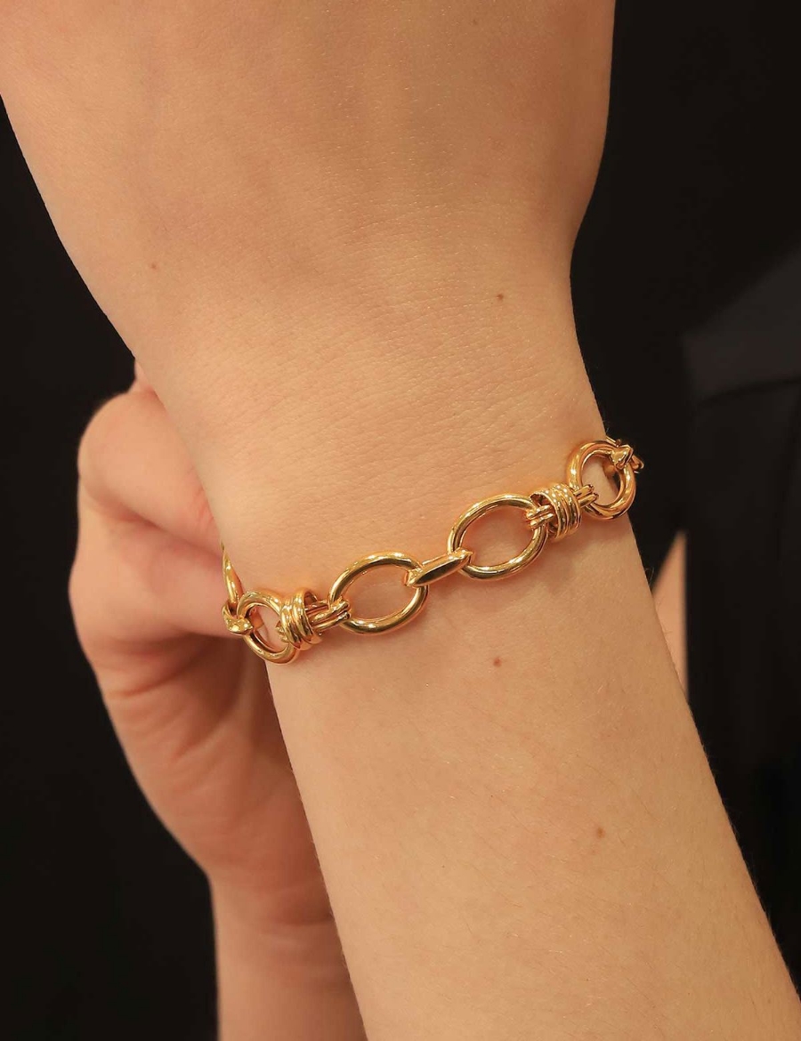 22 Ayar Altın Oval Ataç Bileklik