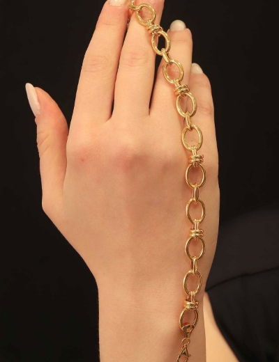 22 Ayar Altın Oval Ataç Bileklik