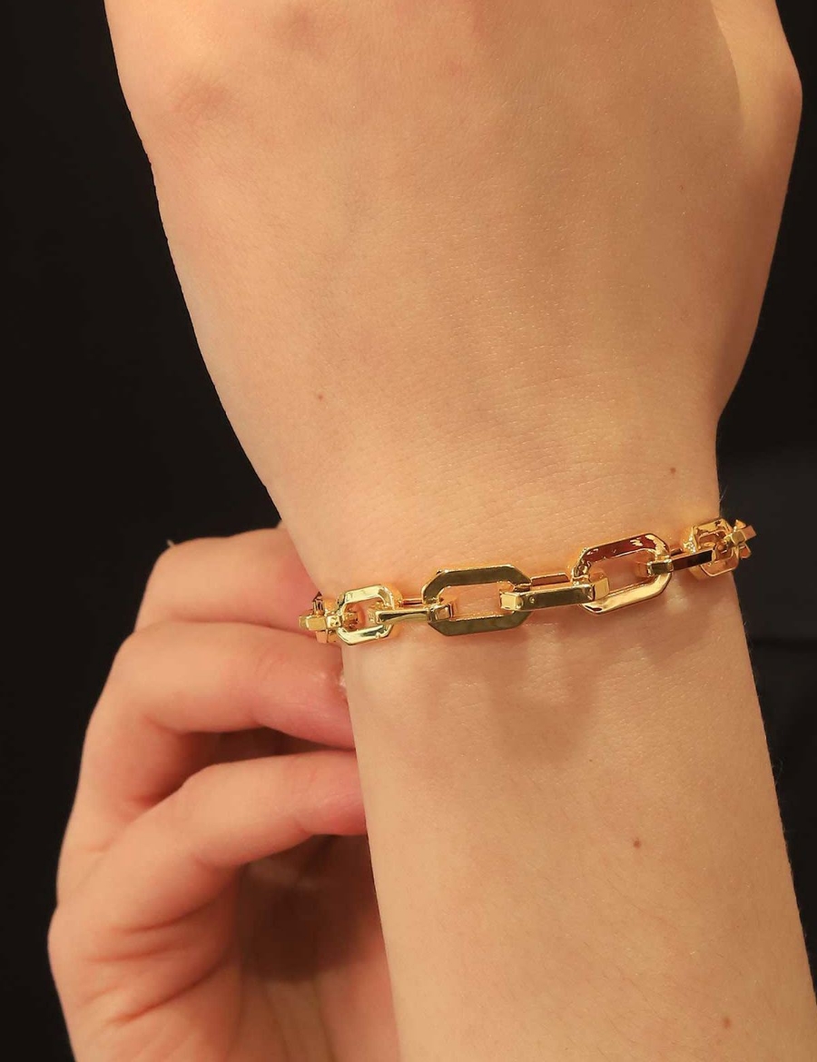 22 Ayar Altın Geometrik Model Ataç Bileklik